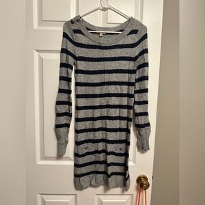 Ruby Moon Navy and Gray Striped Sweater